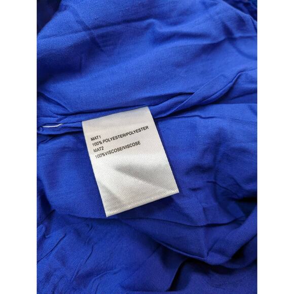 Berthie Paris Maxi Skirt 4 Blue Floral Sheer High Slit Long Lined Bohemian Retro - Picture 10 of 15